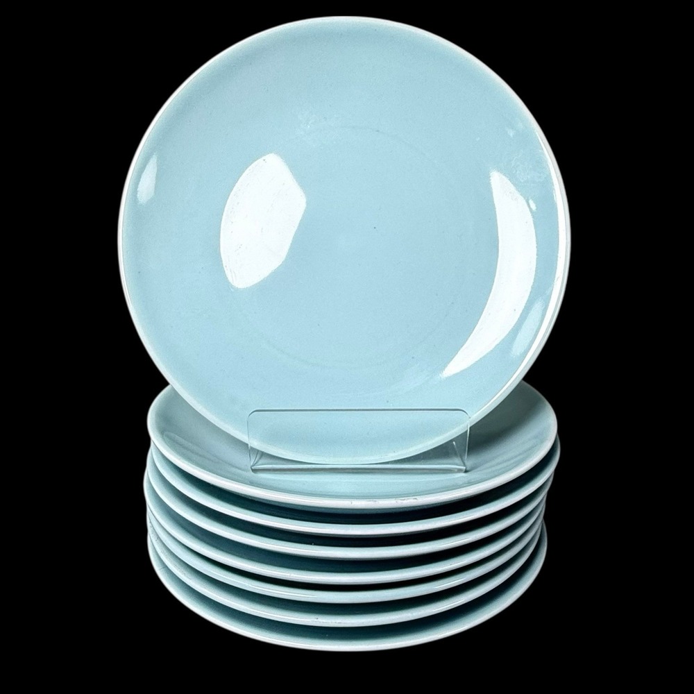 Bread Cake Plate Steubenville Pottery Fairlane Blue Lot Of 8 MCM VTG